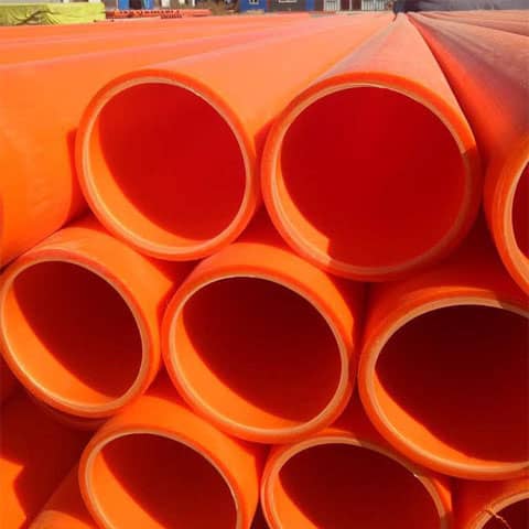 橘黃色牽引非開挖過路直埋套管（guǎn）電網工程管材實壁mpp195電纜（lǎn）保護管